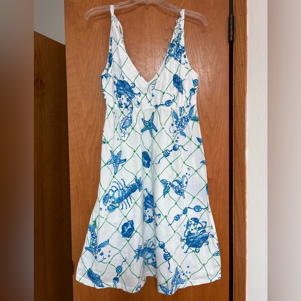 VGUC Lilly Pulitzer crab shell tie back swing sundress or coverup Small